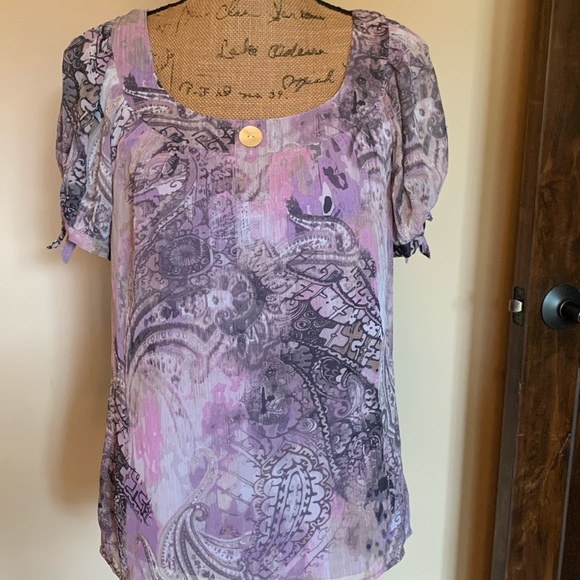 Sara Michelle Tops - Pretty purple petite blouse-New!